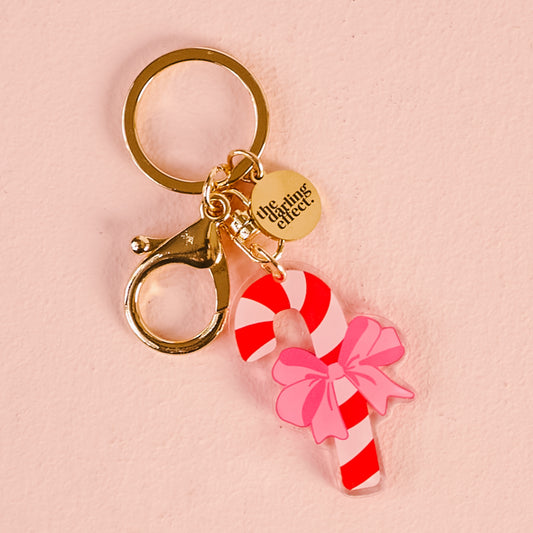 Candy Cane Acrylic Keychain