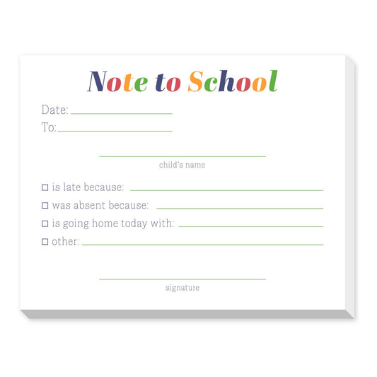 BLUE NOTE TO SCHOOL DITTIE NOTEPAD