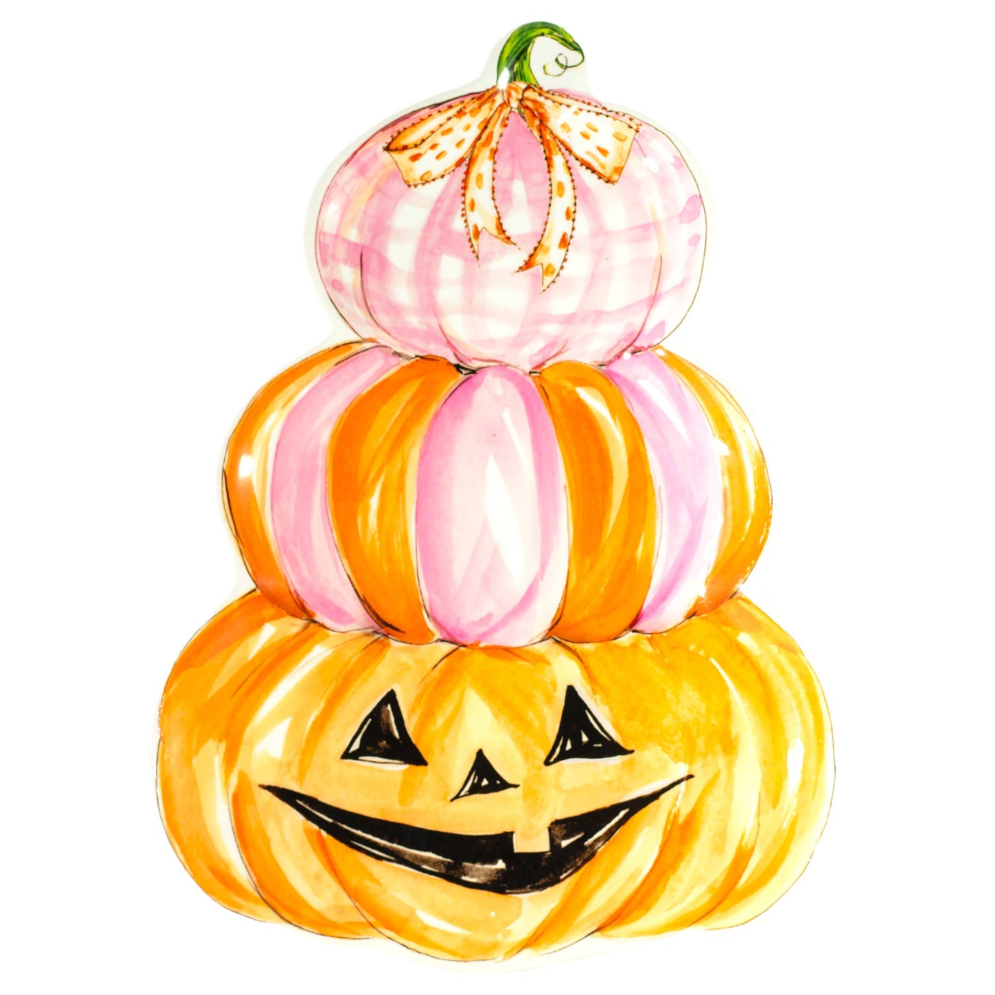 Pink Tri-Stack Pumpkin Dolomite Plate Rosanne Beck Fall