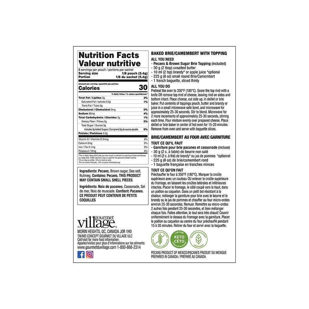 Brie Topping Mix Pecan Brown Sugar