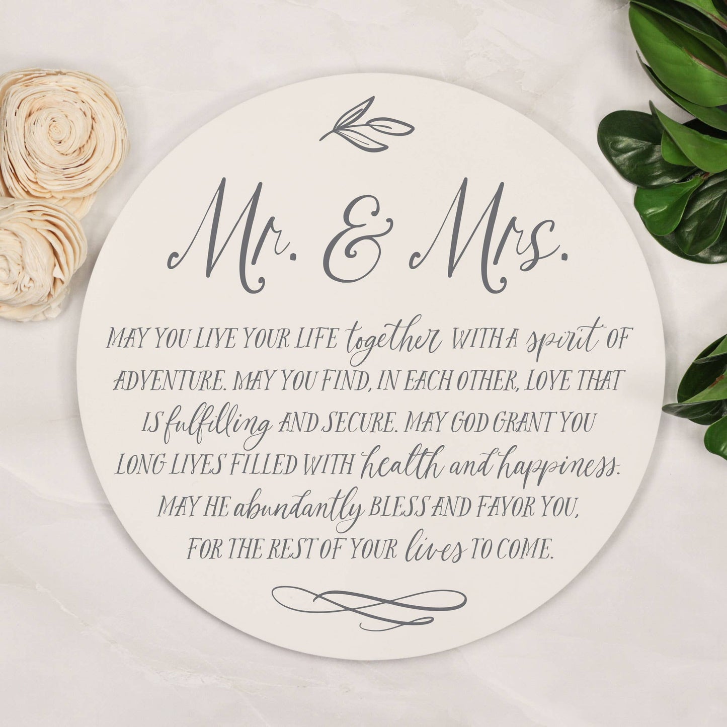 Mr and Mrs Round Plaque