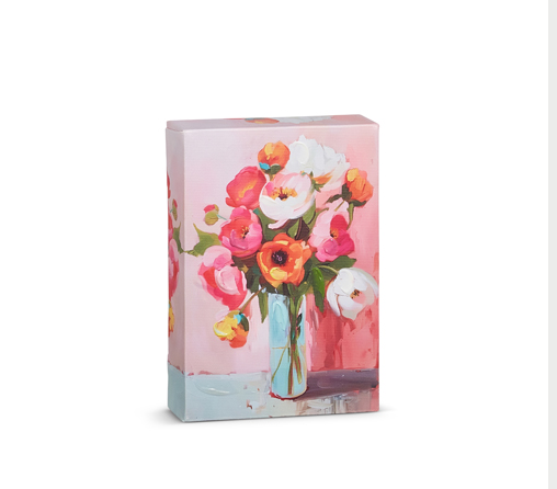 6" PINK FLORAL WALL ART