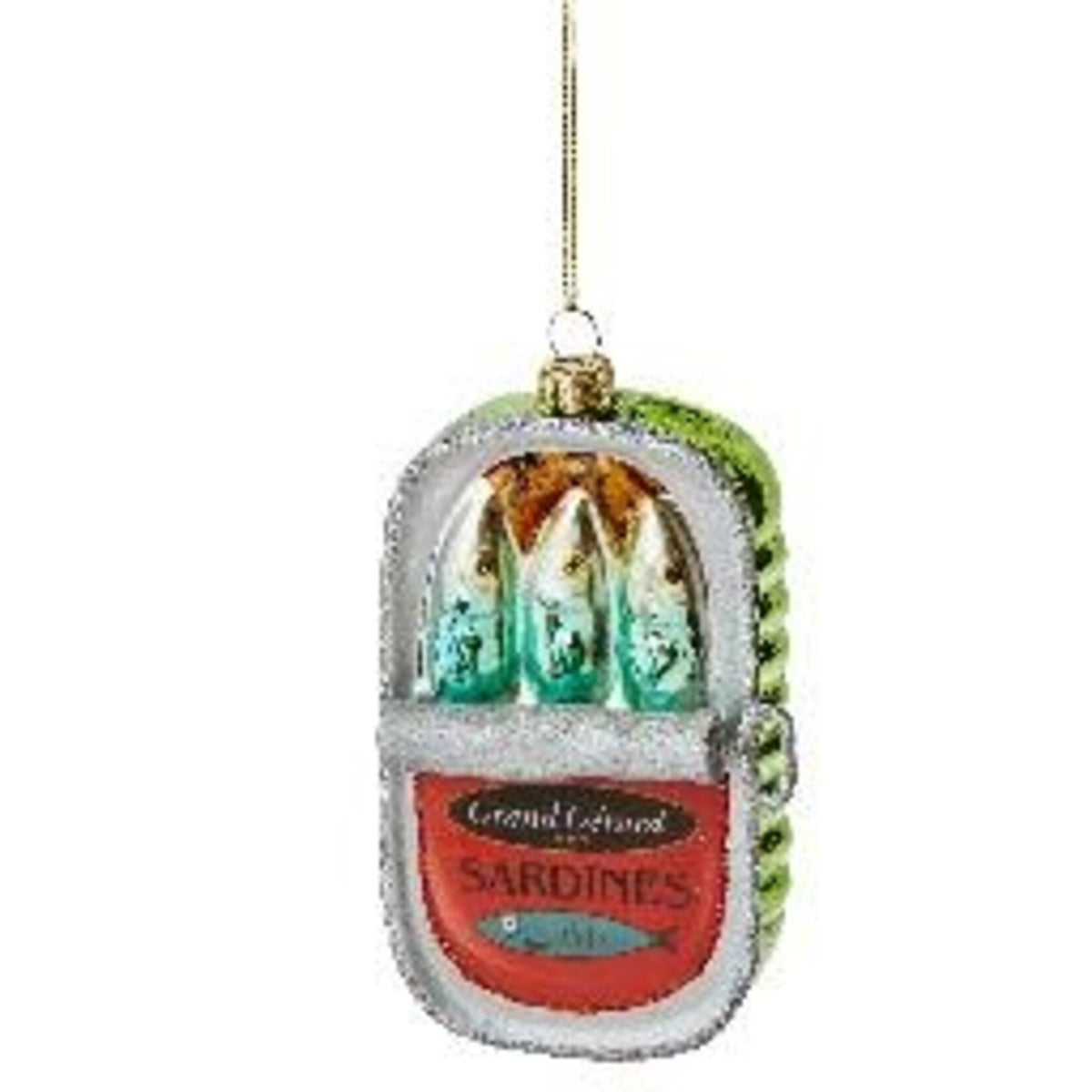 Sardine Tin Glass Ornament