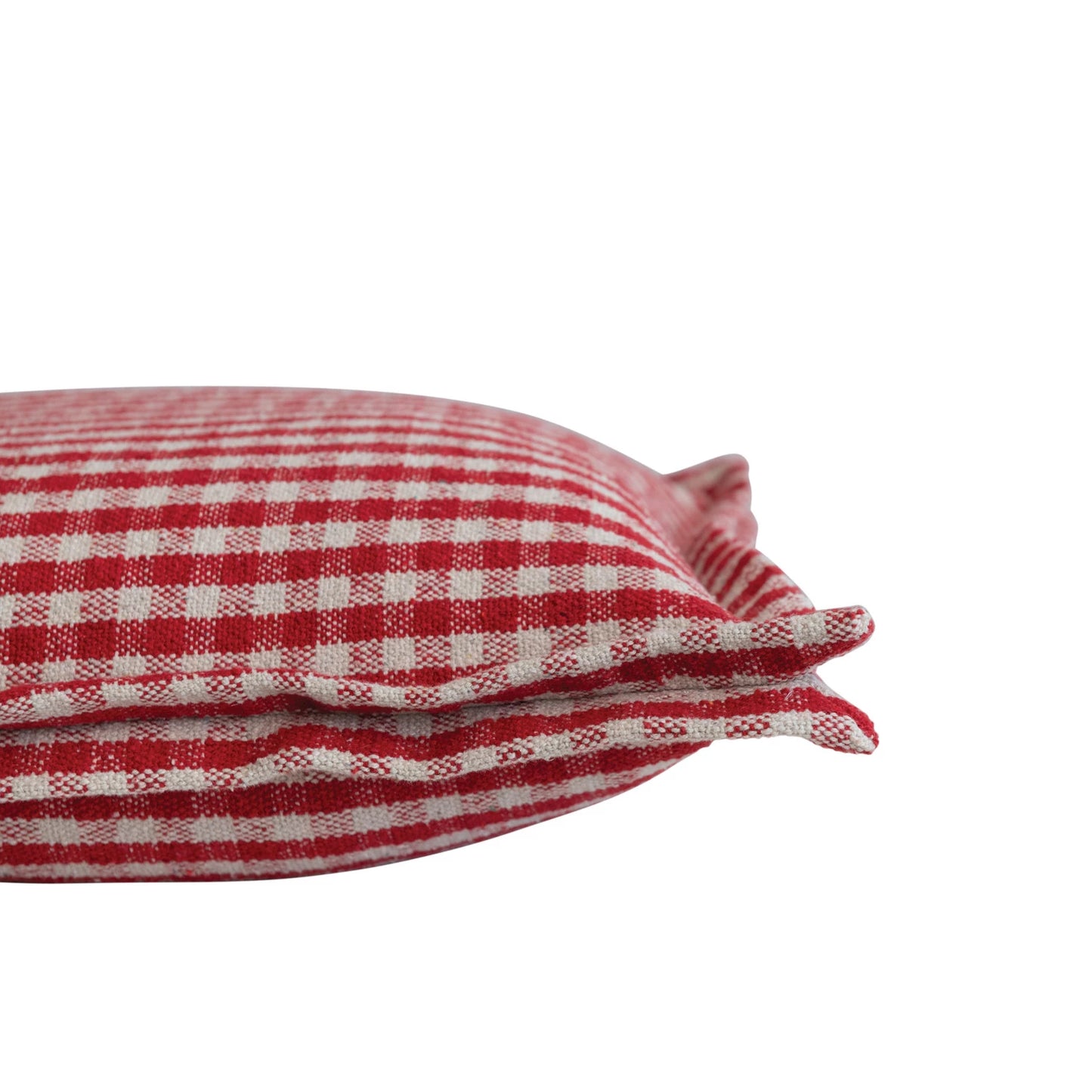 18" Square Red Gingham Pillow