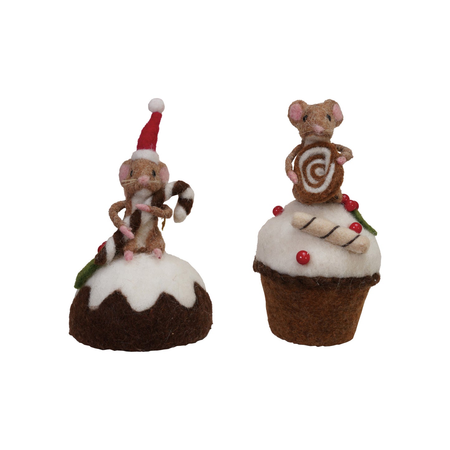 Handmade Wool Felt Christmas Mice