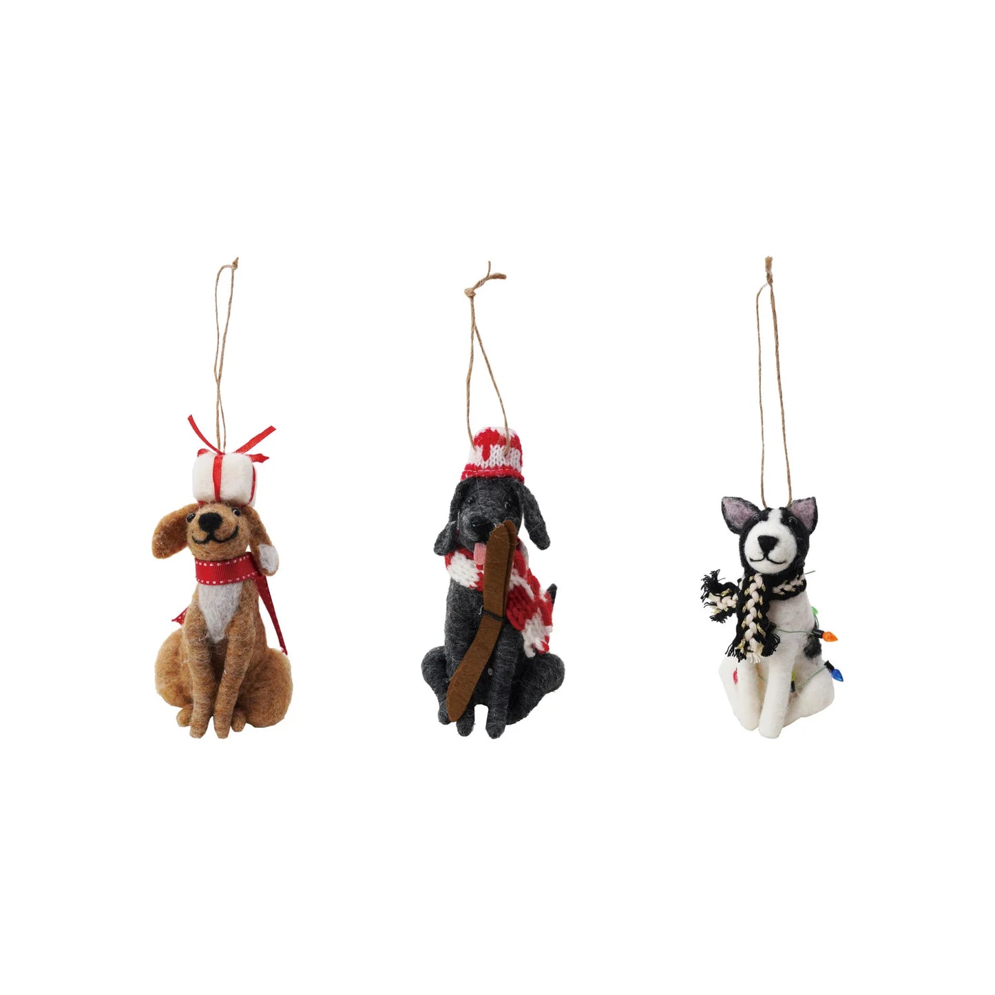 Handmade Wool Felted Dog Ornament