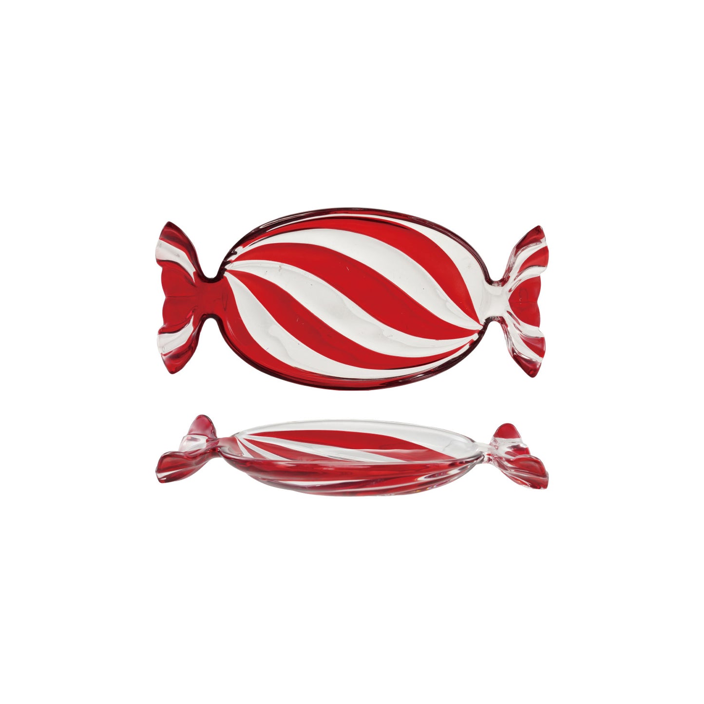 Hand Painted Glass Candy Shaped Dish, Candy Stripes