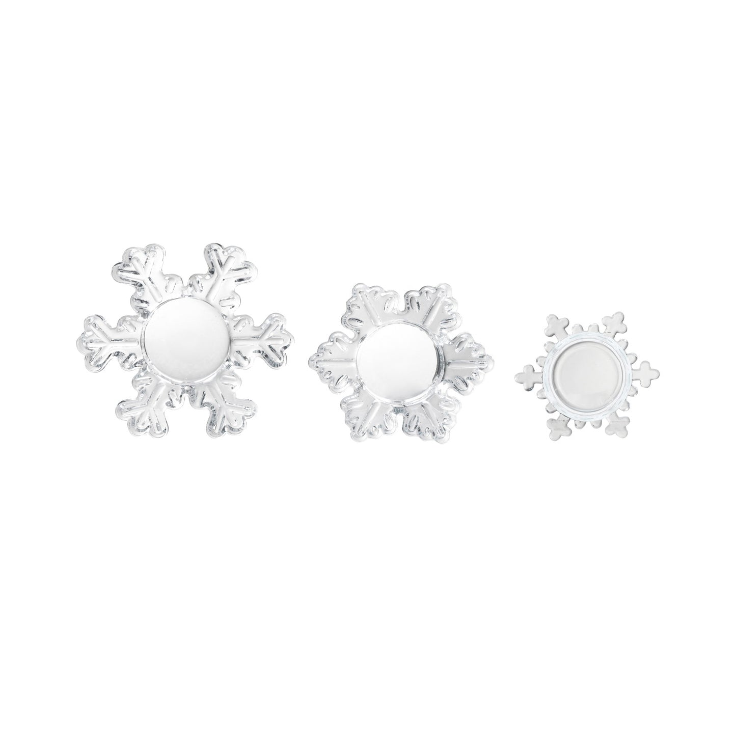 Glass Snowflake Voteves, Set of 3