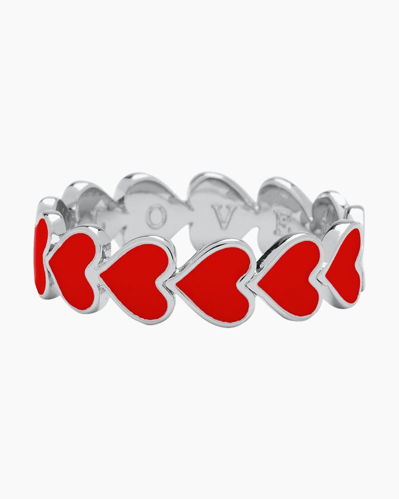 Love Red Enamel Heart Ring by Pura Vida