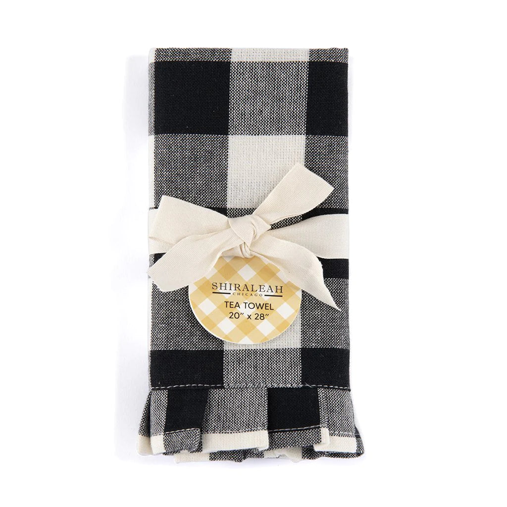Black Check Potholder, Mitt and Towels