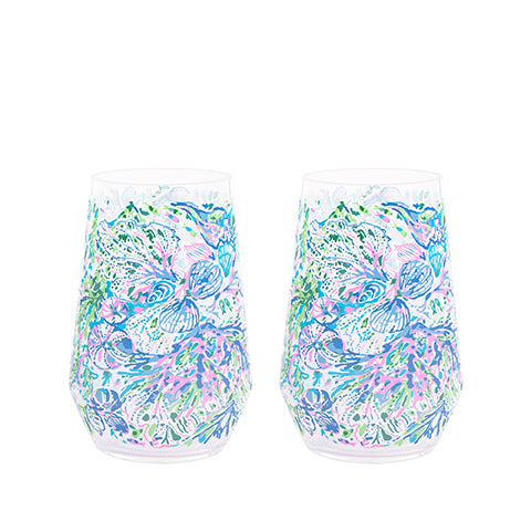 Stemless Wine Glass, Acrylic Lilly Pulitzer