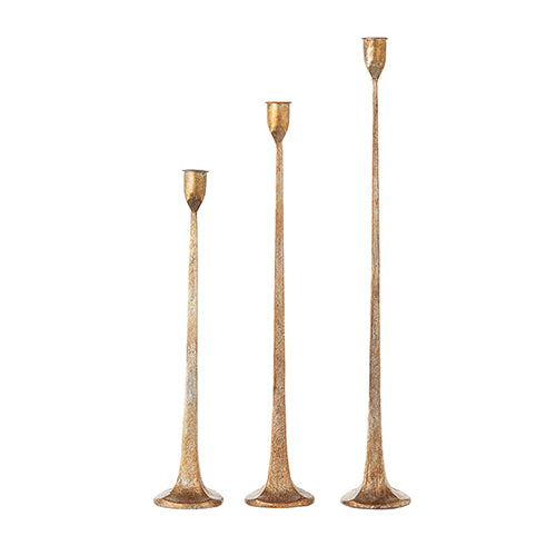 Candlesticks Gold set of 3