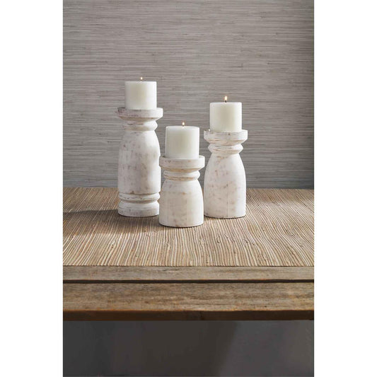 White Washed Farmhouse Candlesticks