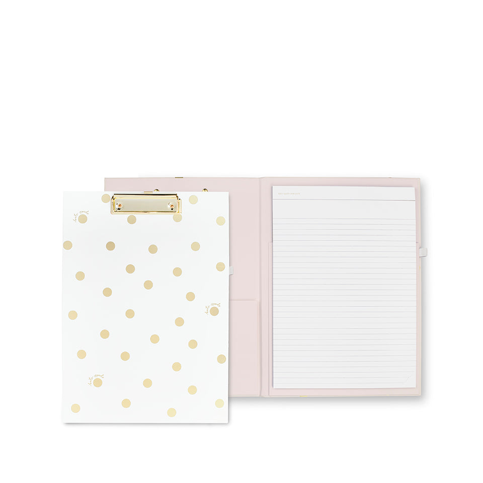 Kate Spade Gold Dot with Script Clipboard Folio