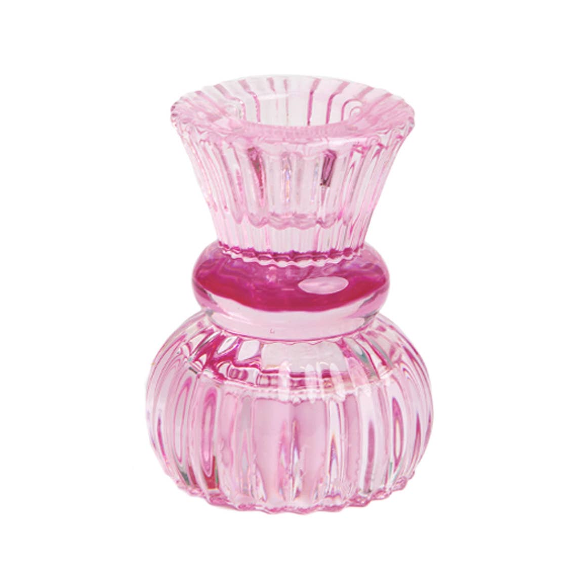 Talking Tables - Small Pink Glass Candle Holder - Spring Décor