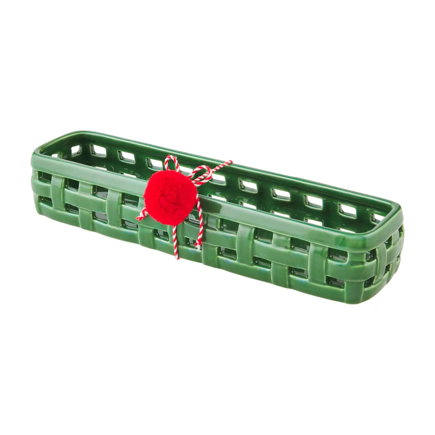 Christmas Woven Cracker Dish