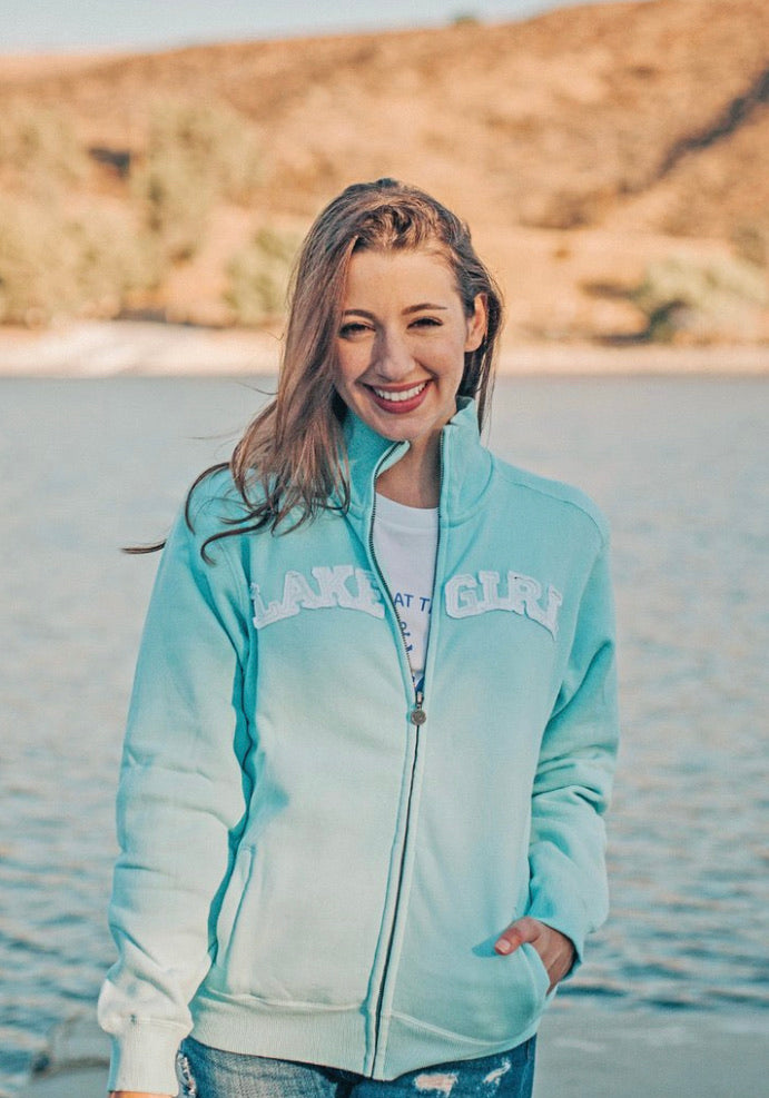 Lake Girl Track Jacket in Surf