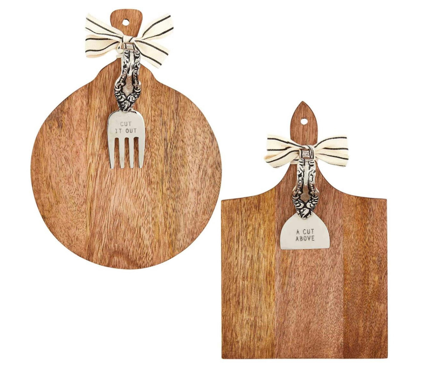 Cheese Board with Silver Spoon Serving Knife