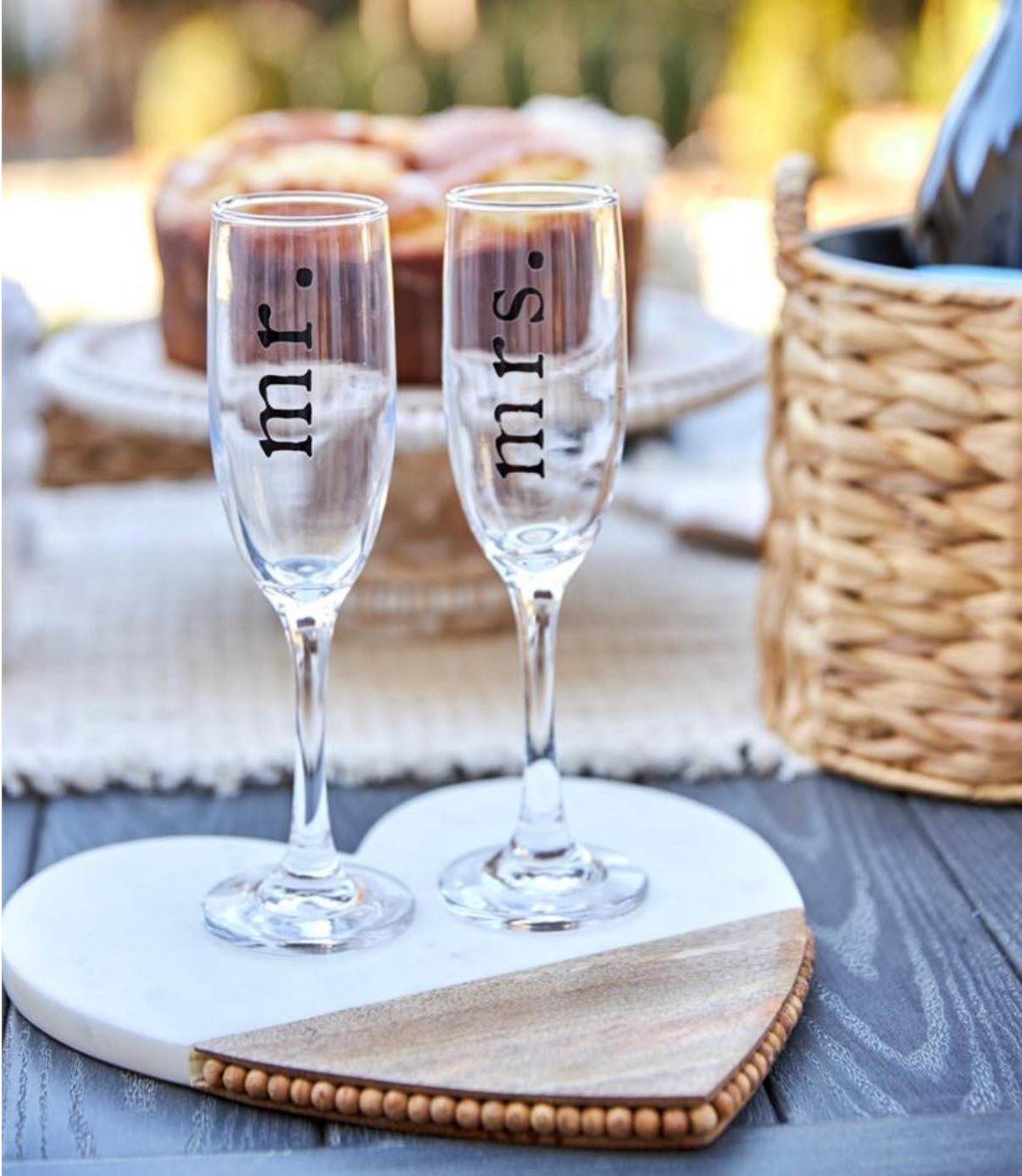 Mr. and Mrs. Champagne Glasses
