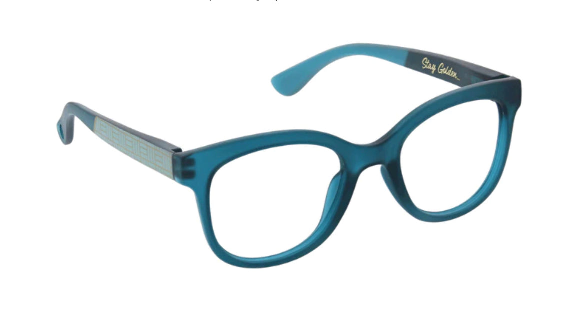Peepers Brocade Focus Blue Light Blockers Teal Golden