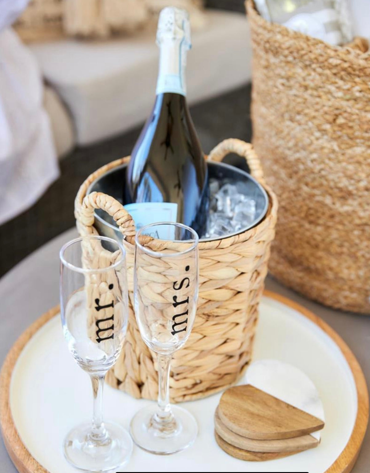 Mr. and Mrs. Champagne Glasses