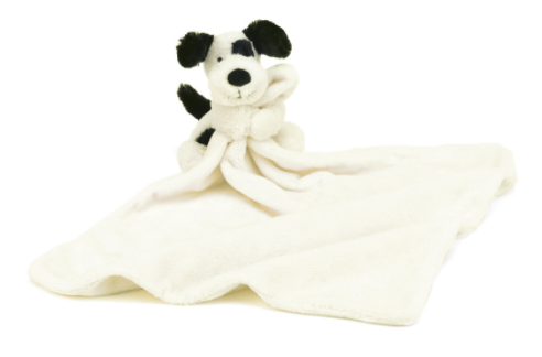 Bashful black and cream Puppy Soother by Jelly Cat