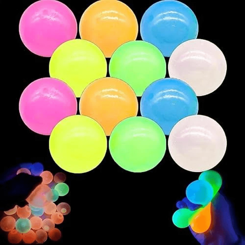 Showcase - Expressions Glow In The Dark Squeeze Ball Fidget Toys (12pc) – Stress Relief Sensory Toy