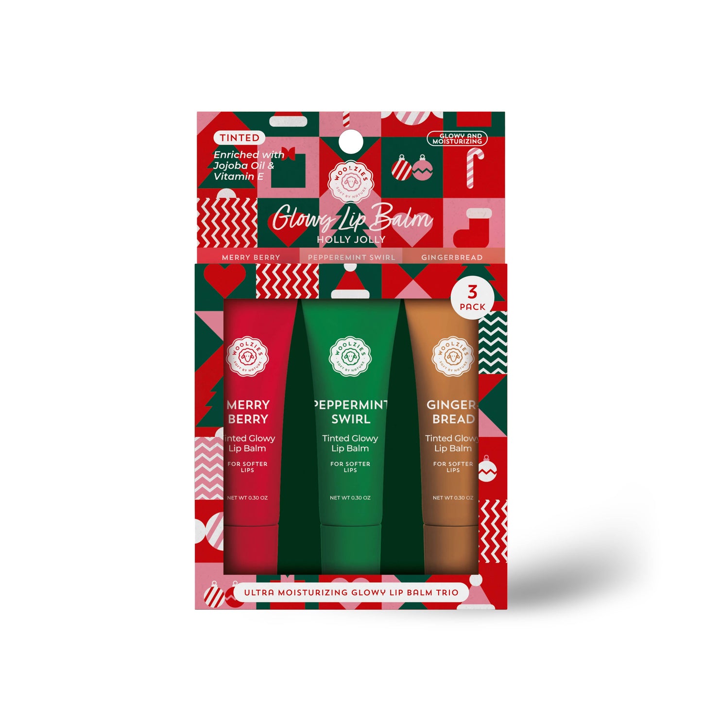 Woolzies -  Holly Jolly Glowy Lip Balm Trio