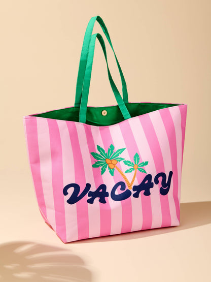"VACAY" CARRYALL TOTE,PINK