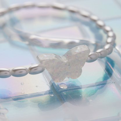 Holy Water Bracelet - HOLY WATER BUTTERFLY BRACELET: Crystal Pearl