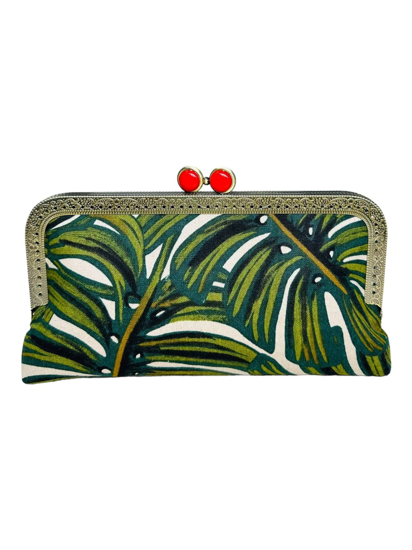 MIDI Clutch Purse - Marvelous Mrs. Monstera: Red