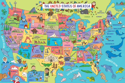 Peter Pauper Press - USA Map Kids' Floor Puzzle