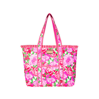 Quilted Ruffle Tote