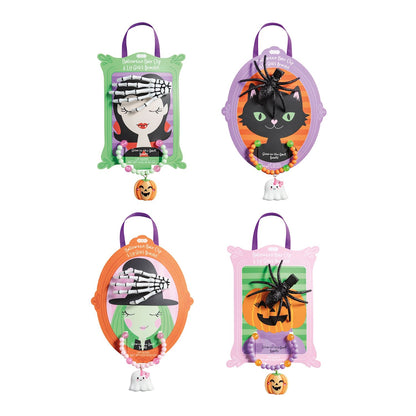 Halloween Hair Clip & Lip Gloss Bracelet Sets