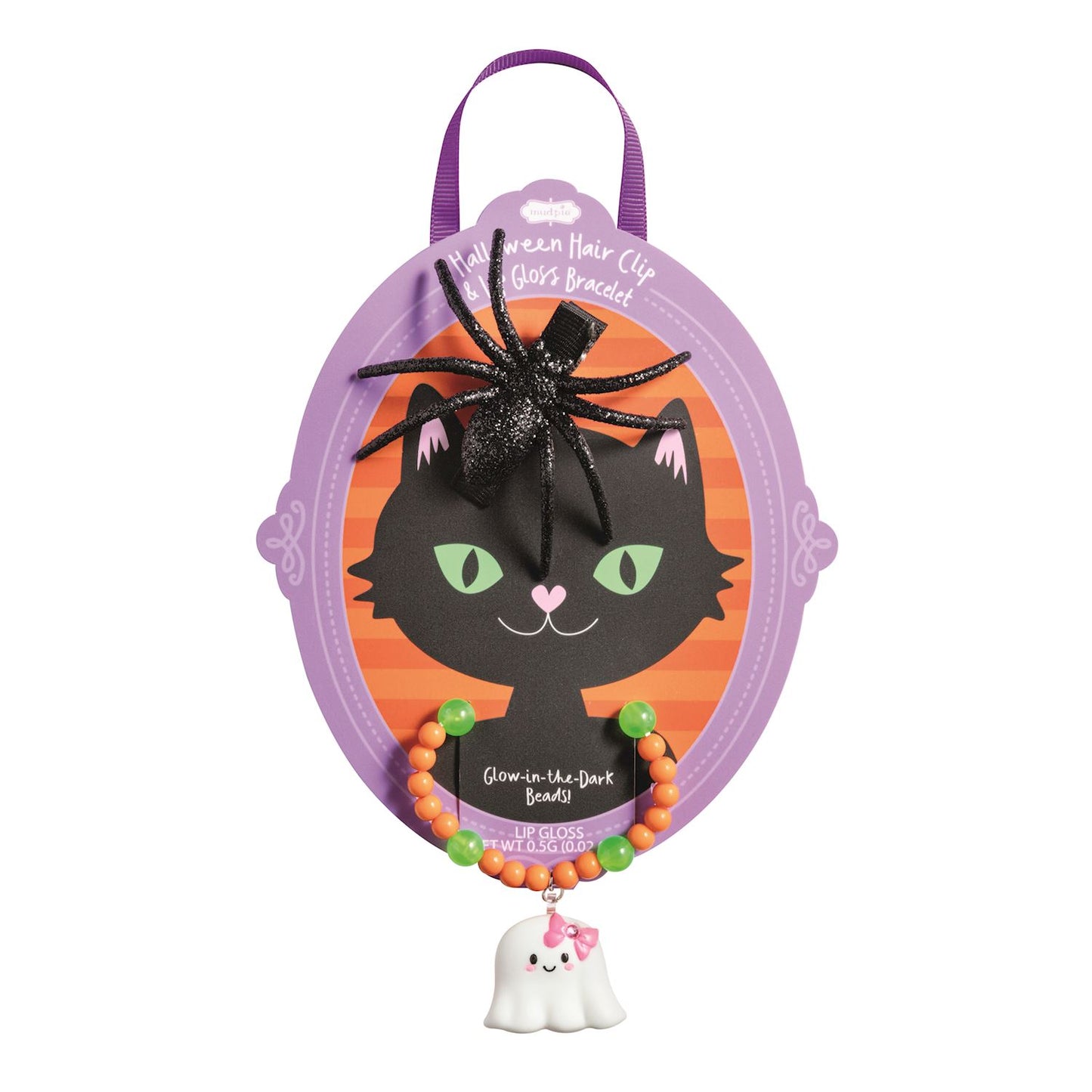 Halloween Hair Clip & Lip Gloss Bracelet Sets