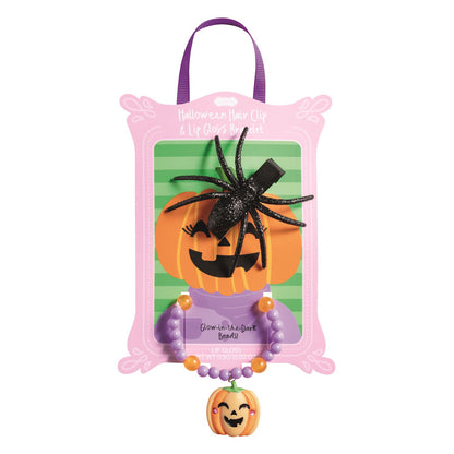Halloween Hair Clip & Lip Gloss Bracelet Sets