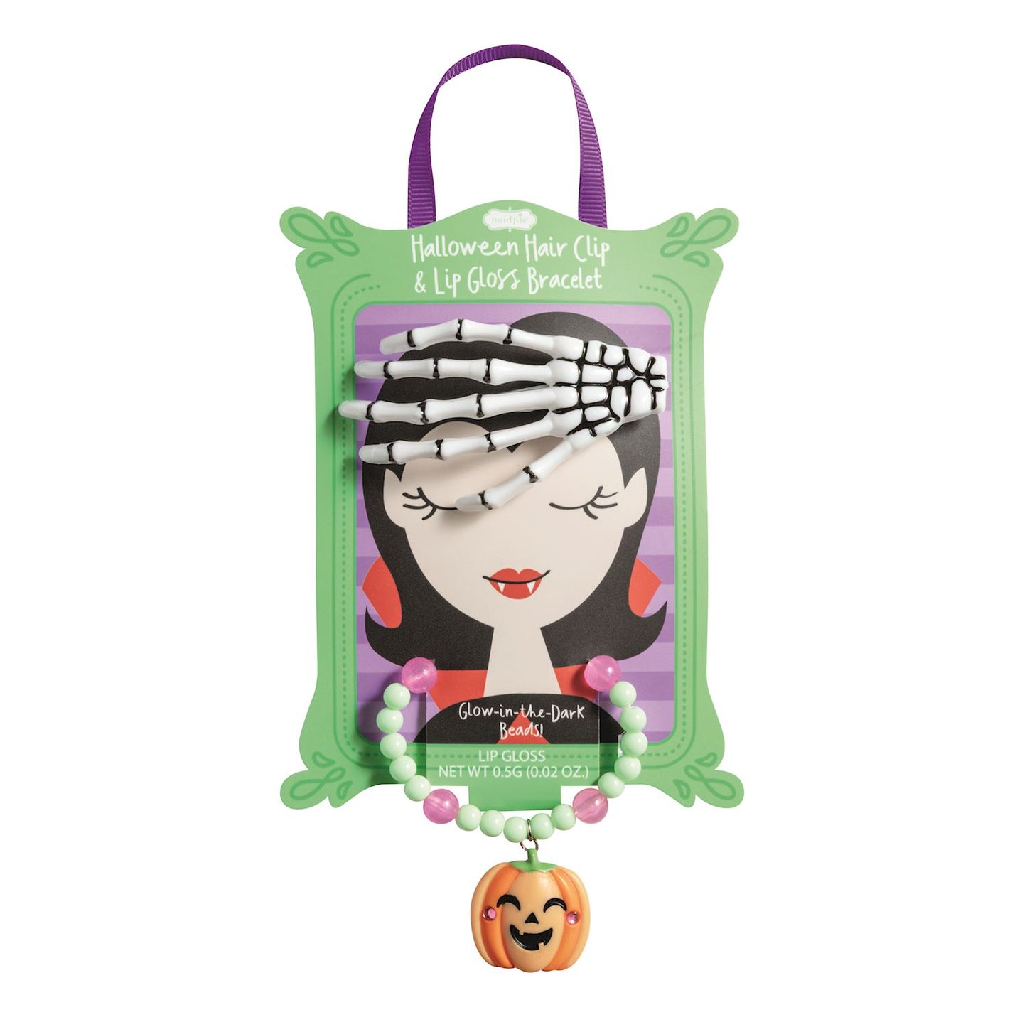 Halloween Hair Clip & Lip Gloss Bracelet Sets