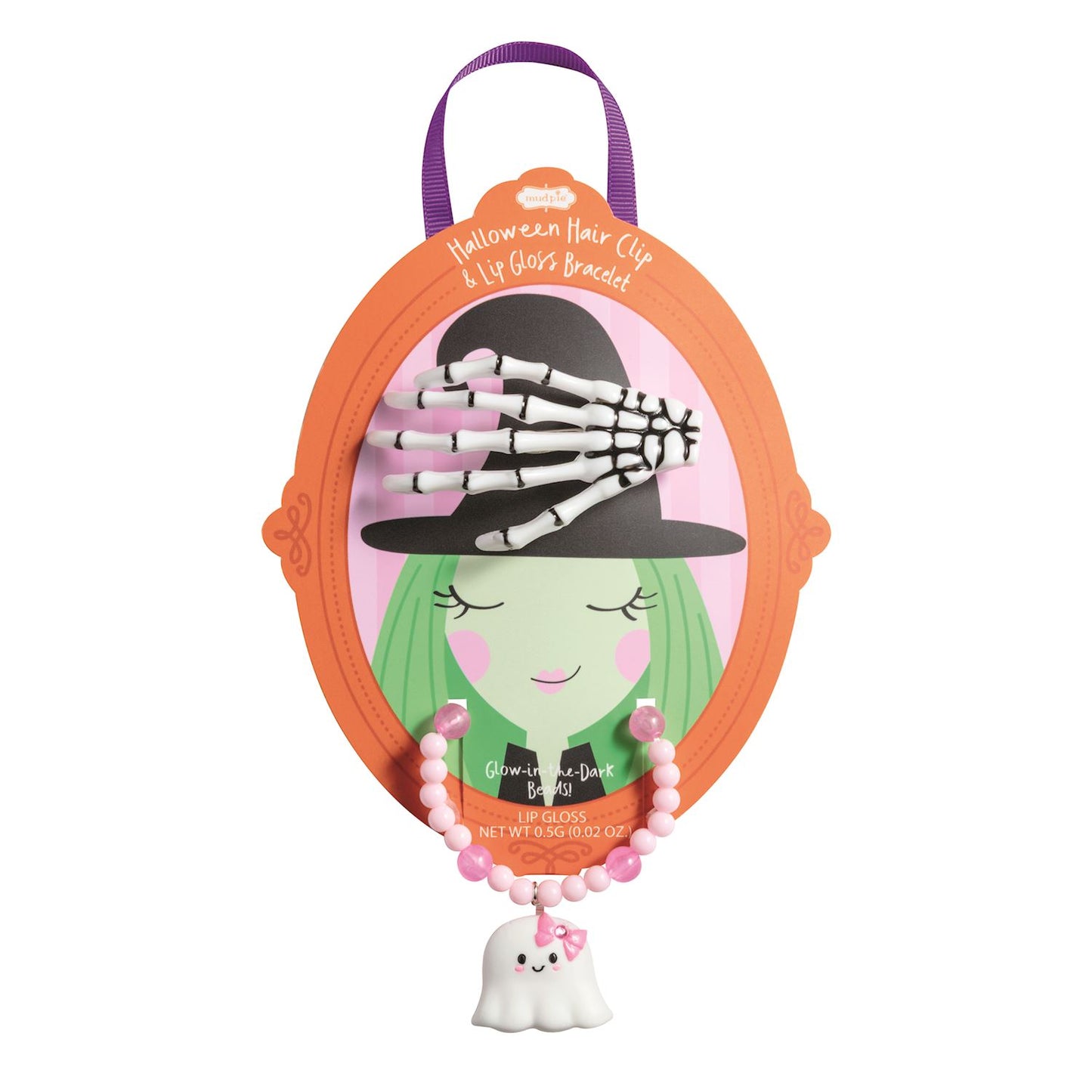 Halloween Hair Clip & Lip Gloss Bracelet Sets