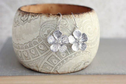 A Pocket of Posies - Cherry Blossom Earrings - Short and Long: Silver Rhodium - Short