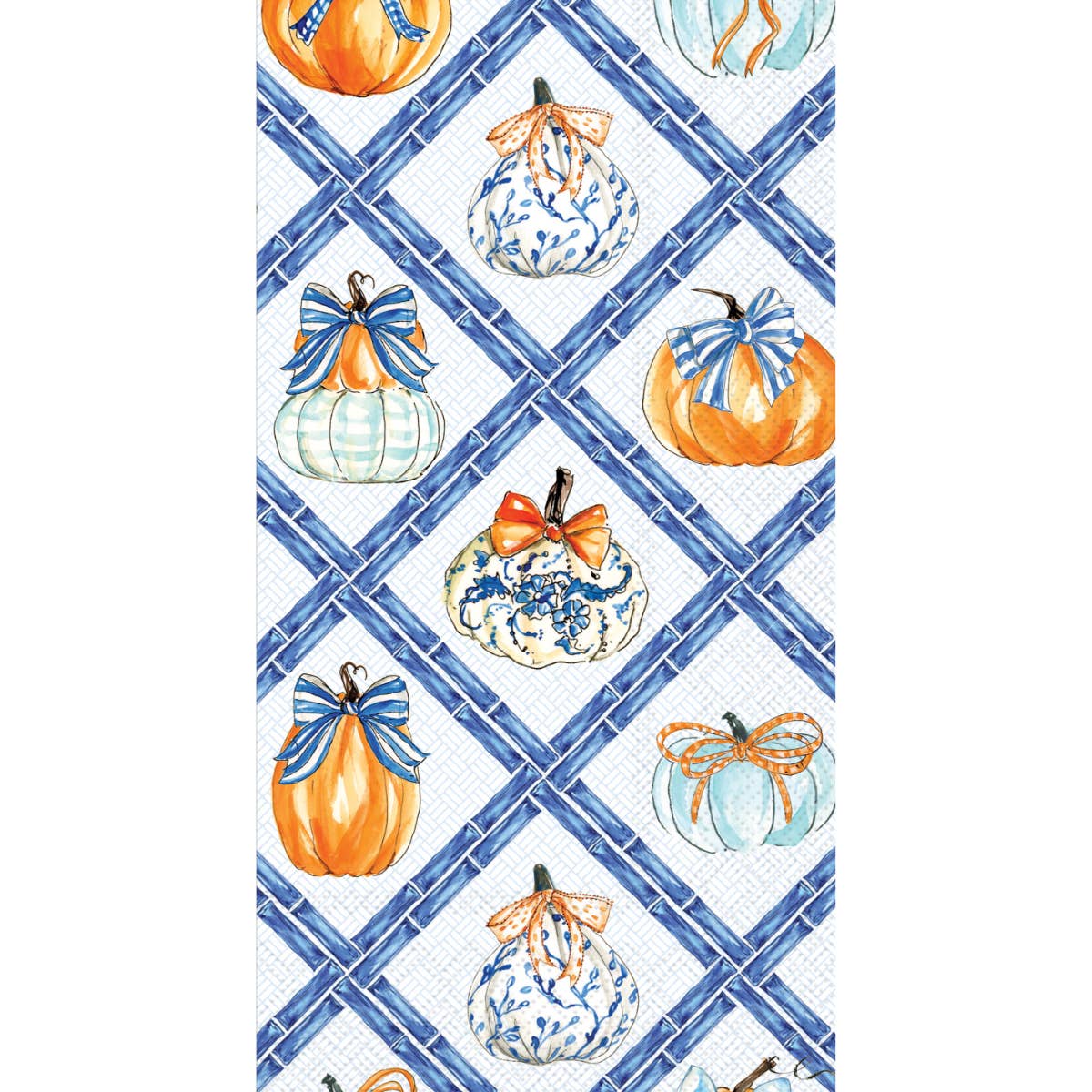 Paper Guest Towels Pack /16 Chinoiserie Pumpkin Topiary Fall