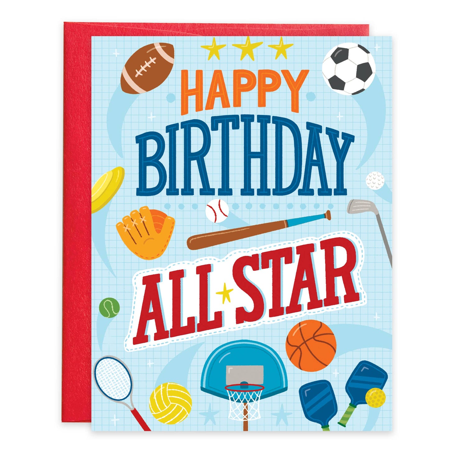 GINA B DESIGNS - Birthday Greeting Card - All Star Sports