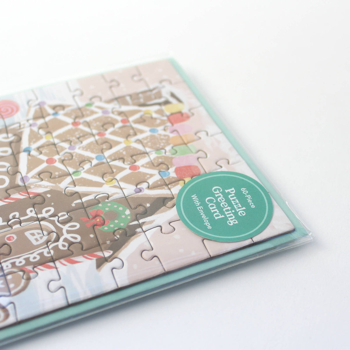 Inklings Paperie - Puzzle Greeting Card - Gingerbread House