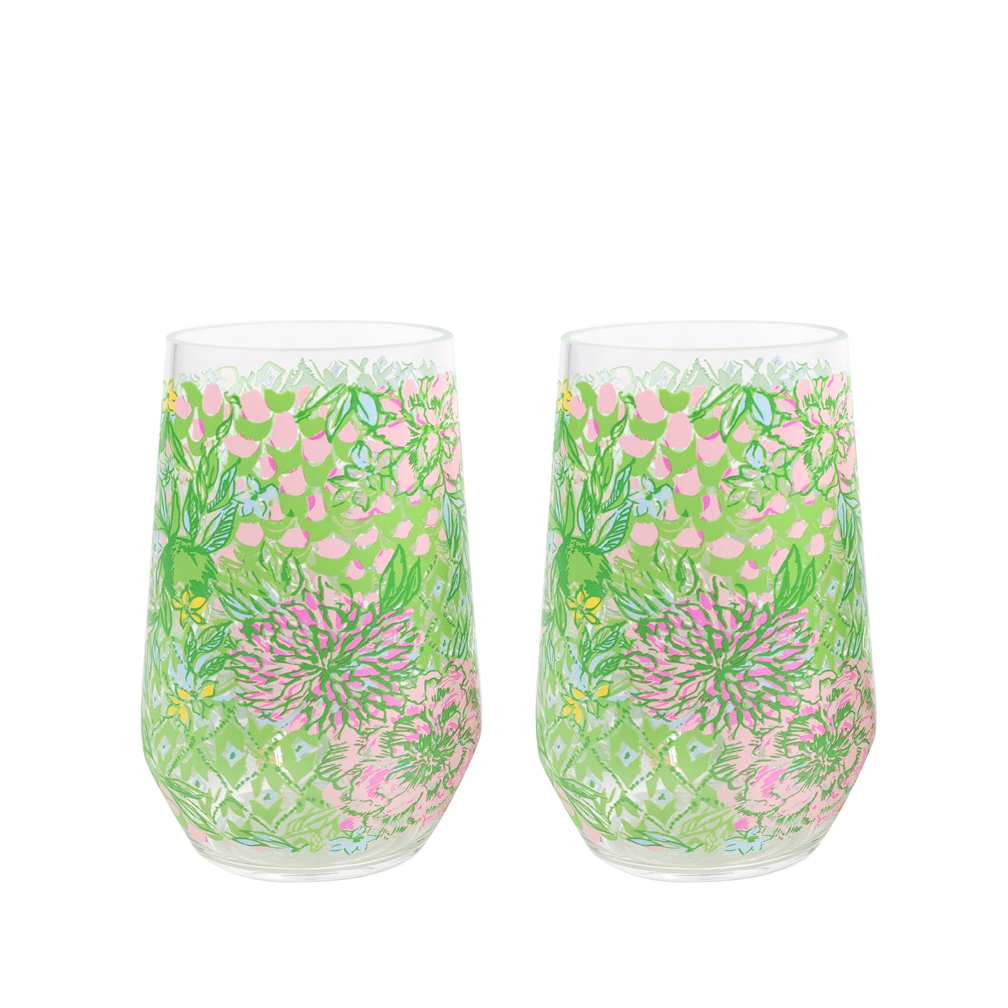 Stemless Wine Glass, Acrylic Lilly Pulitzer