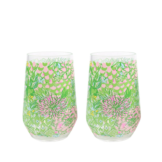 Stemless Wine Glass, Acrylic Lilly Pulitzer