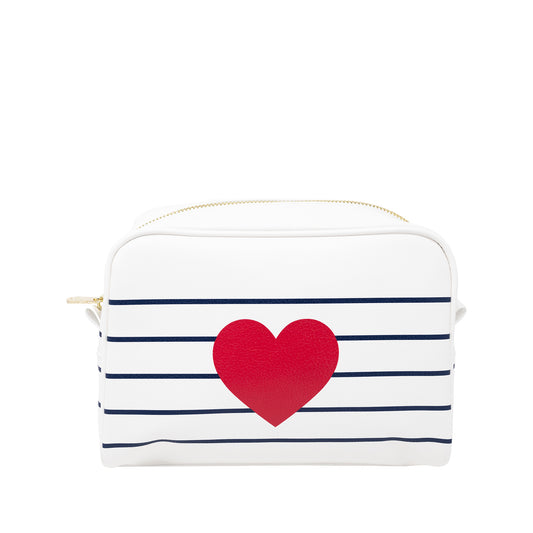 Striped Pouch with Heart