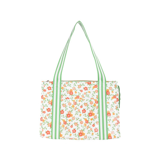Green Floral Market Tote