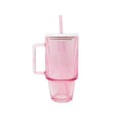 Glass Tumbler with Silicone Straw