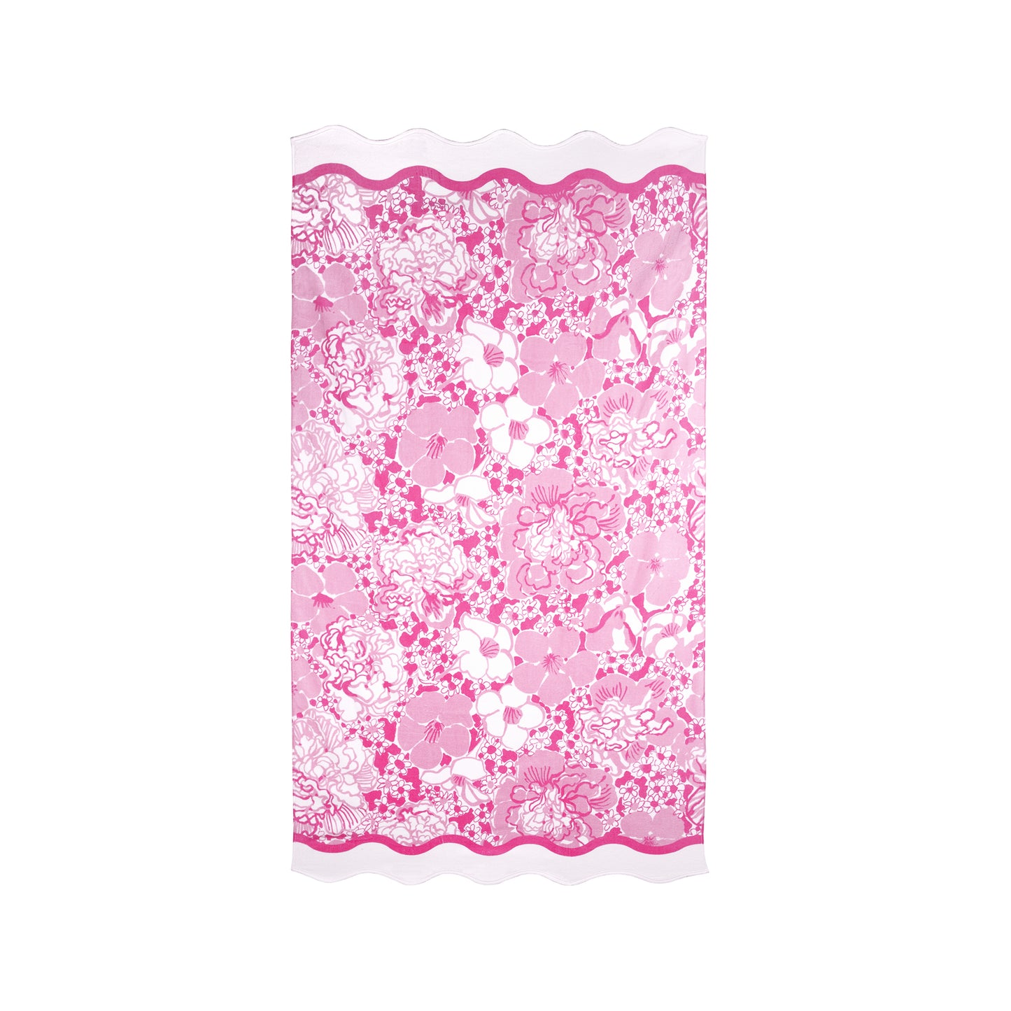 Scalloped Beach Towel, Conch Shell Pink Burst of J