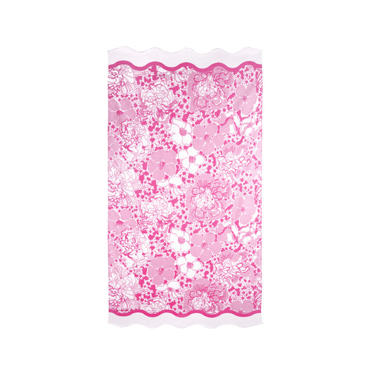 Scalloped Beach Towel, Conch Shell Pink Burst of J