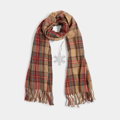 Caramel Plaid with Ornament Set